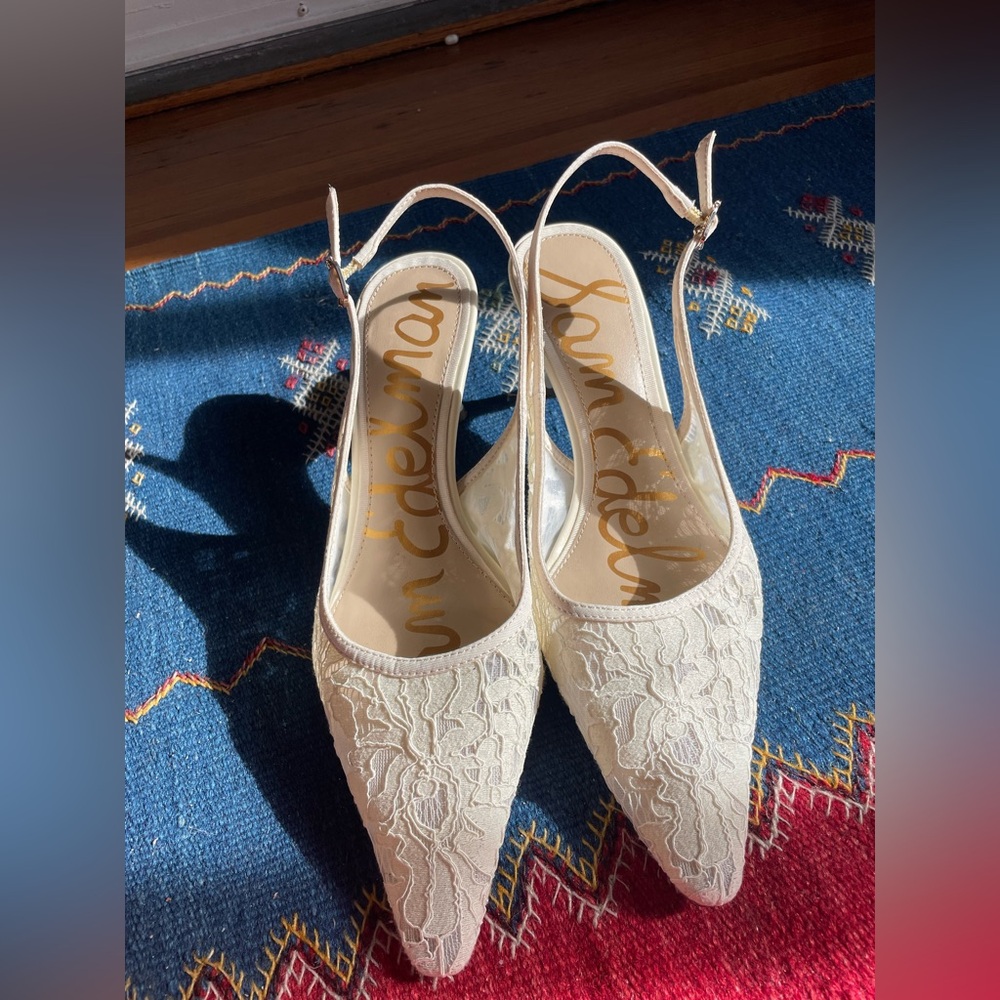 Sam Edelman Cream Lace Heels